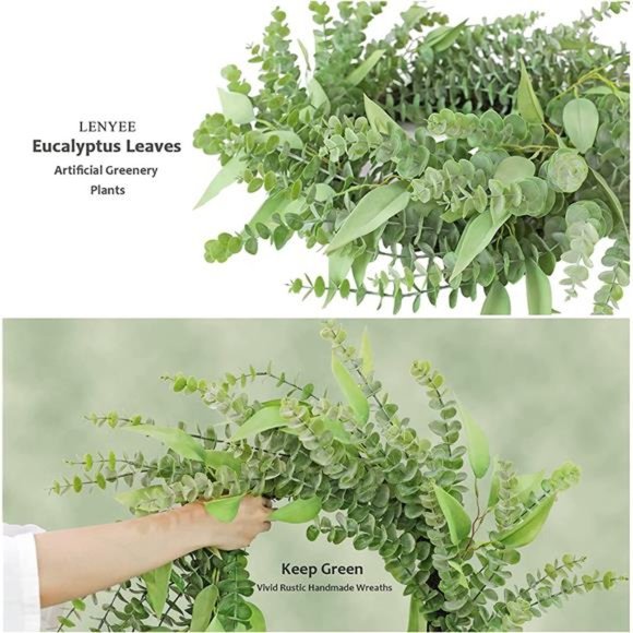 Wreath Front Door Decor Eucalyptus - 26" Farmhouse Large Wreath Spring Summer - Picture 3 of 6